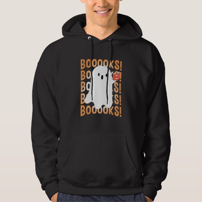 Halloween Booooks Ghost Reading Boo Read Books Lib Hoodie (Vorderseite)