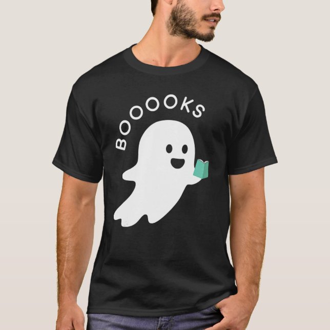 Halloween Booooks Ghost Reading Boo Read Books Lib T-Shirt (Vorderseite)