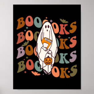 Halloween Booooks Niedlich Ghost Boo Reading Books Poster