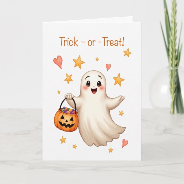 Halloween Bootiful Girl Trick oder Treat Niedlich  Karte (Vorderseite)