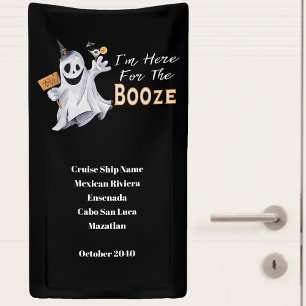 Halloween Booze Cruise Ship Cabin Door Banner