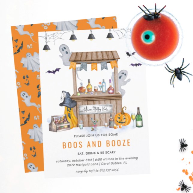 Halloween Booze und Boos | Cocktail-Party Einladung (Von Creator hochgeladen)