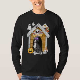 Halloween Border Collie Dog Witz Spuk Haus T-Shirt