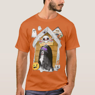 Halloween Border Collie Dog Witz Spuk Haus T-Shirt
