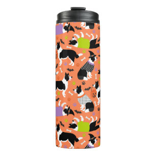Halloween Border Collie Thermosbecher