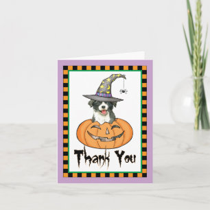 Halloween Border Collie Vielen Dank Dankeskarte