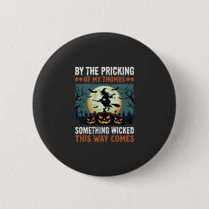 Halloween Böse Hexe Kürbis Vintage Button