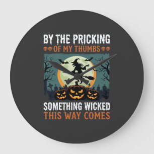 Halloween Böse Hexe Kürbis Vintage Große Wanduhr