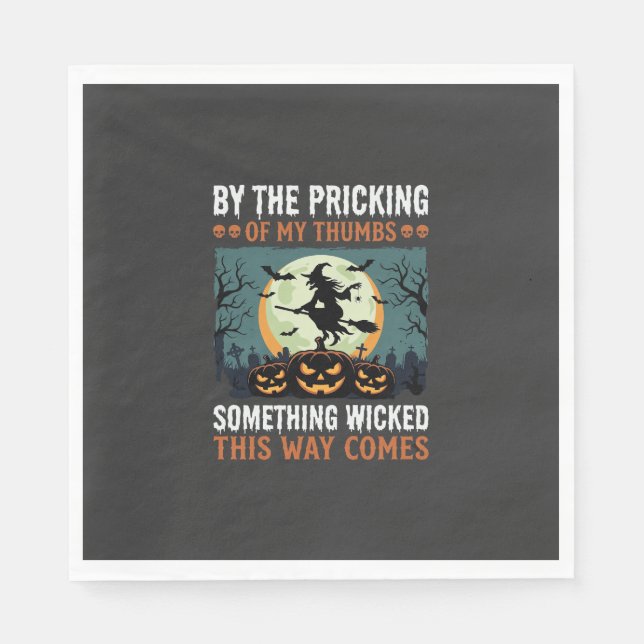 Halloween Böse Hexe Kürbis Vintage Serviette (Vorderseite)