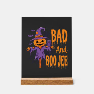 Halloween Böse und Boo Jee Vogelscheuche Grafik Acrylschild