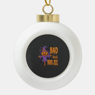 Halloween Böse und Boo Jee Vogelscheuche Grafik Keramik Kugel-Ornament