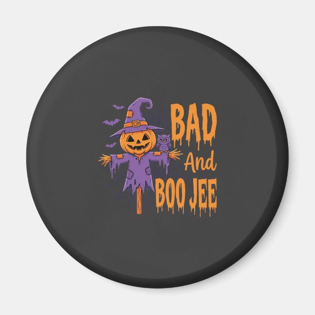 Halloween Böse und Boo Jee Vogelscheuche Grafik Magnet (Vorne)