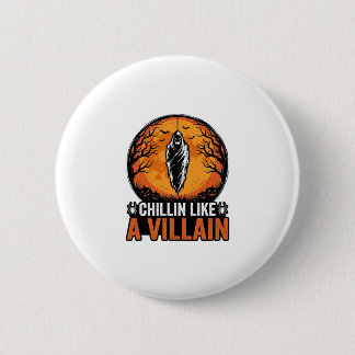 Halloween Bösewicht Vintage Gravur Shirt Design_1 Button