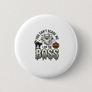 Halloween Boss Geist Vintage Gravur Shirt Design Button