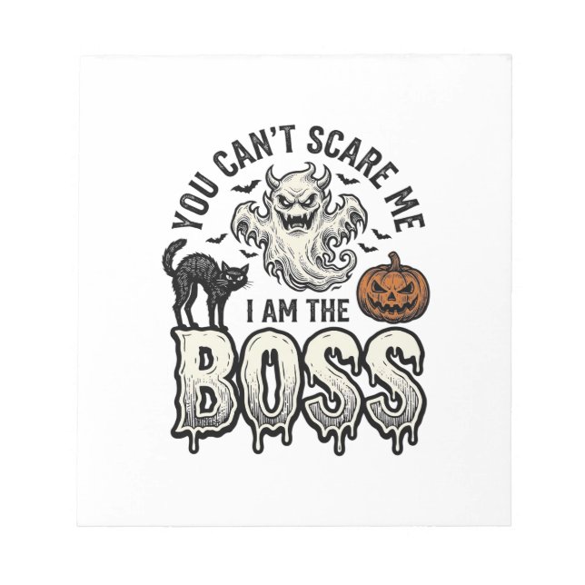 Halloween Boss Geist Vintage Gravur Shirt Design Notizblock (Vorderseite)