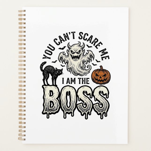 Halloween Boss Geist Vintage Gravur Shirt Design Planer (Vorderseite)