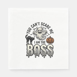 Halloween Boss Geist Vintage Gravur Shirt Design Serviette