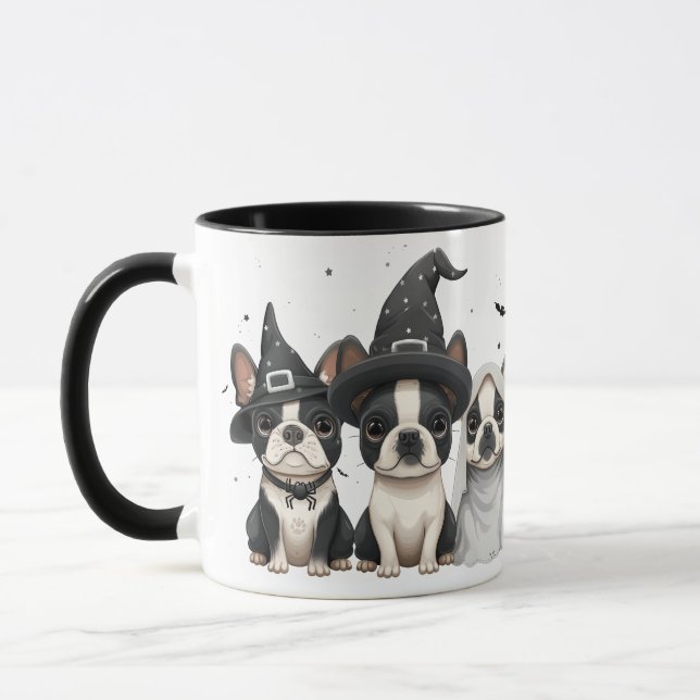 Halloween Boston Terrier Dogs Tasse (Links)