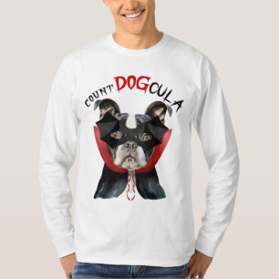 Halloween Boston Terrier Funny Vampire Dog T-Shirt