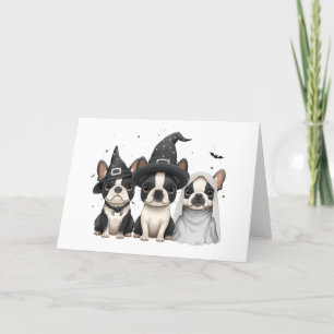 Halloween Boston Terrier Hunde Feiertagskarte