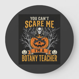 Halloween Botanik-Lehrer Skelett-Kürbis-Design Große Wanduhr