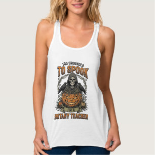 Halloween Botanik-Lehrer Vintage-Stich Kürbis Tank Top