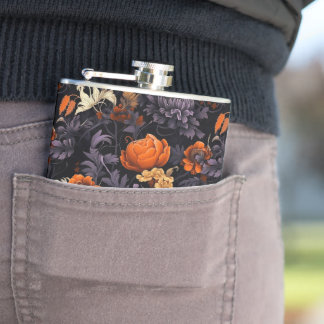 Halloween Botanischer Vinyl-Wrapped-Flask Flachmann