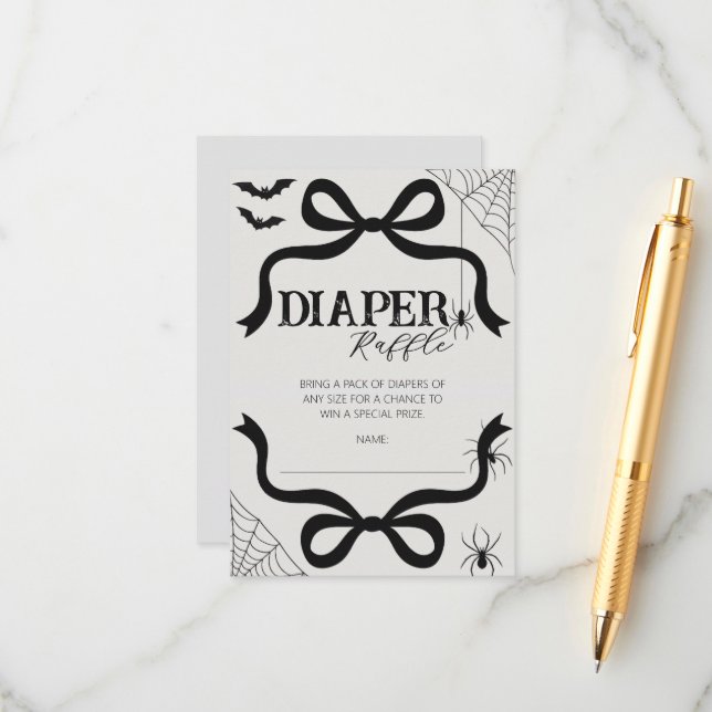 Halloween Bow Babydusche Windelwuler Begleitkarte (Vorderseite/Rückseite Beispiel)