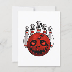Halloween Bowling Bowler Bowlingween Pun T - Shirt Einladung