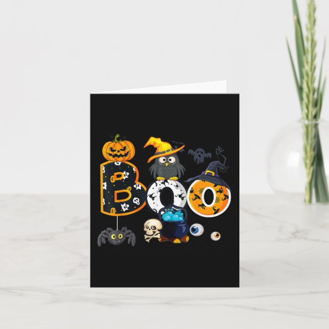 Halloween Bowling mit Hexenhühnchen-Jungs-Mädchen Karte (Vorderseite)