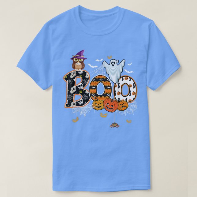 Halloween Bowling mit Hexenhühnchen-Jungs-Mädchen T-Shirt (Design vorne)