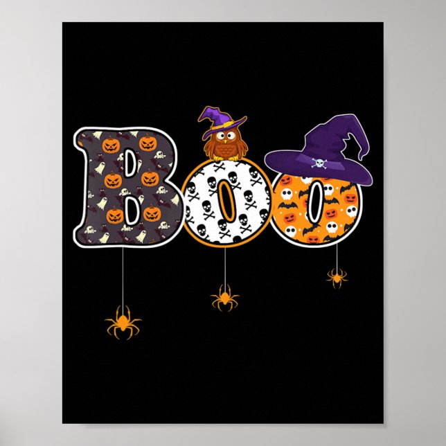 Halloween Bowling mit Hexenhutenspinne Halloween Poster (Vorne)