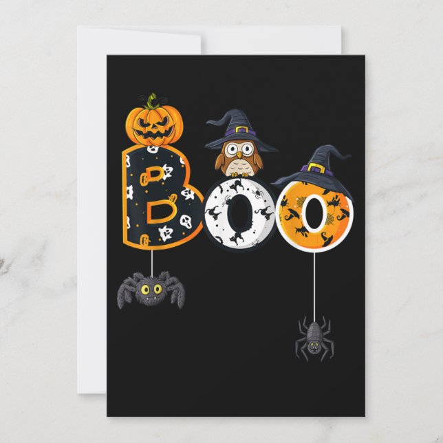 Halloween-Bowling mit Hexenhutspinnen Einladung (Vorderseite)