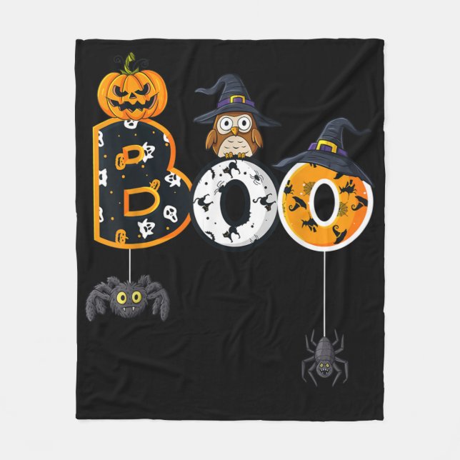 Halloween-Bowling mit Hexenhutspinnen Fleecedecke (Vorderseite)