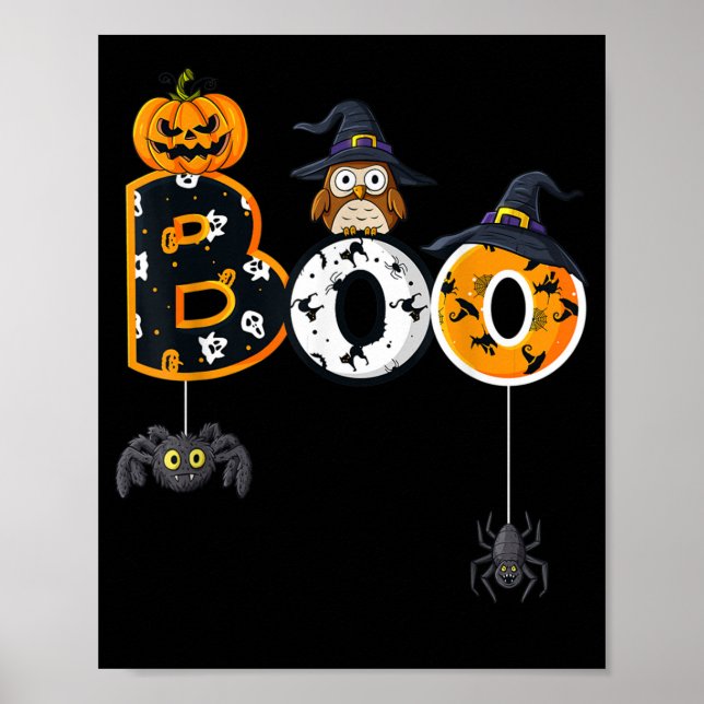 Halloween-Bowling mit Hexenhutspinnen Poster (Vorne)