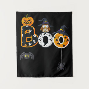 Halloween-Bowling mit Hexenhutspinnen Wandteppich