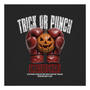 Halloween Boxen Knockout Nacht Poster