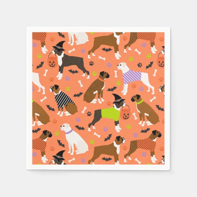 Halloween Boxer Dog Serviette (Vorderseite)
