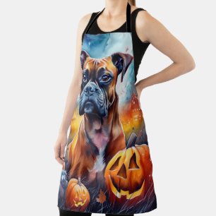 Halloween-Boxer mit Kürbissen Gruselig Schürze