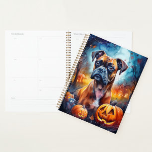 Halloween Boxer mit Pumpkins Beängstigend Planer