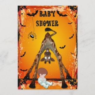 Halloween Boy Baby Dusche Funny Giraffe Einladung