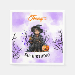 Halloween Boy Birthday Niedlich Little Wizard Napk Serviette