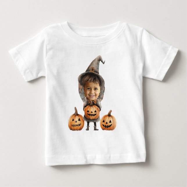 Halloween Boy Face Personalized  Baby T-shirt (Vorderseite)