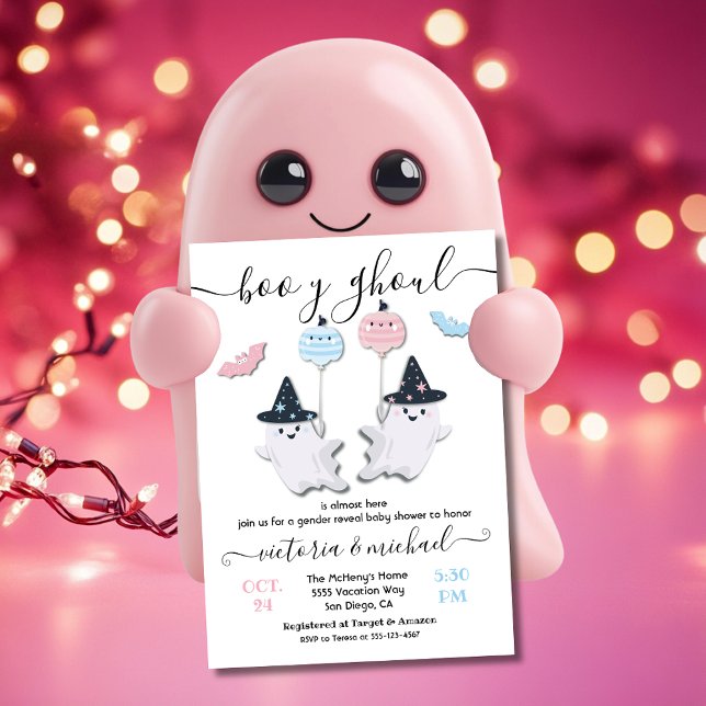 Halloween Boy oder Ghoul Ghost Baby Shower Reveal Einladung (Von Creator hochgeladen)