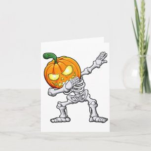 Halloween Boys Dabbing Skeleton Beängstigend Pumpk Karte