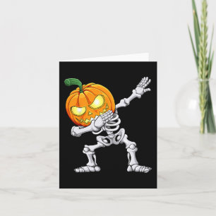 Halloween Boys Dabbing Skeleton Beängstigend Pumpk Karte