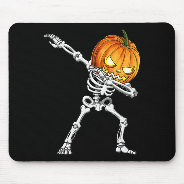 Halloween Boys Dabbing Skeleton Beängstigend Pumpk Mousepad (Vorne)
