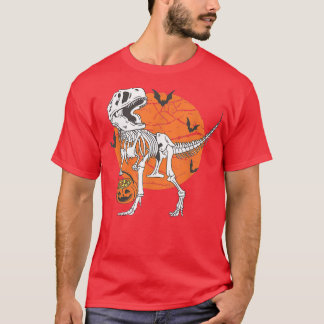 Halloween Boys Dinosaur Skeleton T rex Beängstigen T-Shirt