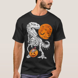 Halloween Boys Dinosaur Skeleton T rex Beängstigen T-Shirt
