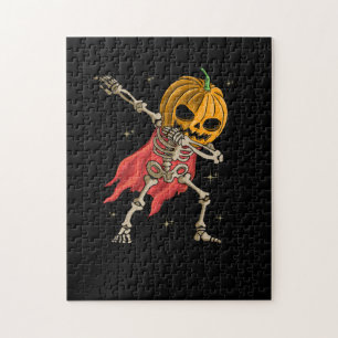Halloween Boys Kids Dabbing Skeleton Beängstigend  Puzzle